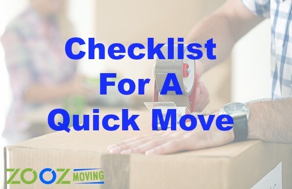 checklist for a quick move